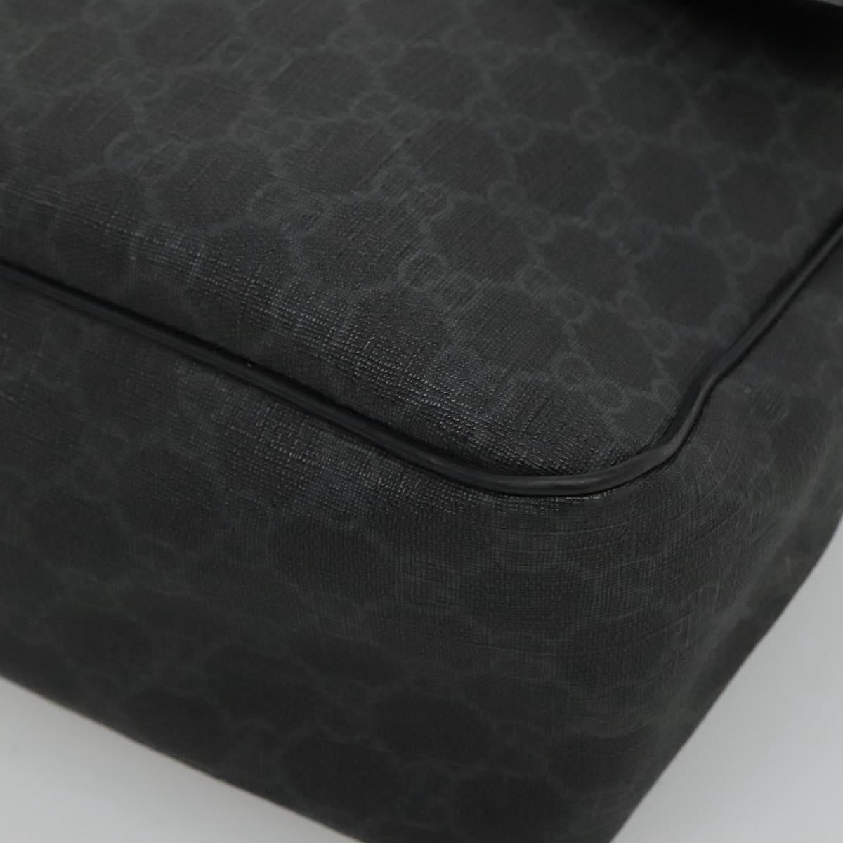 GUCCI GG Supreme Shoulder Bag PVC Black Silver 169935 Auth nb280