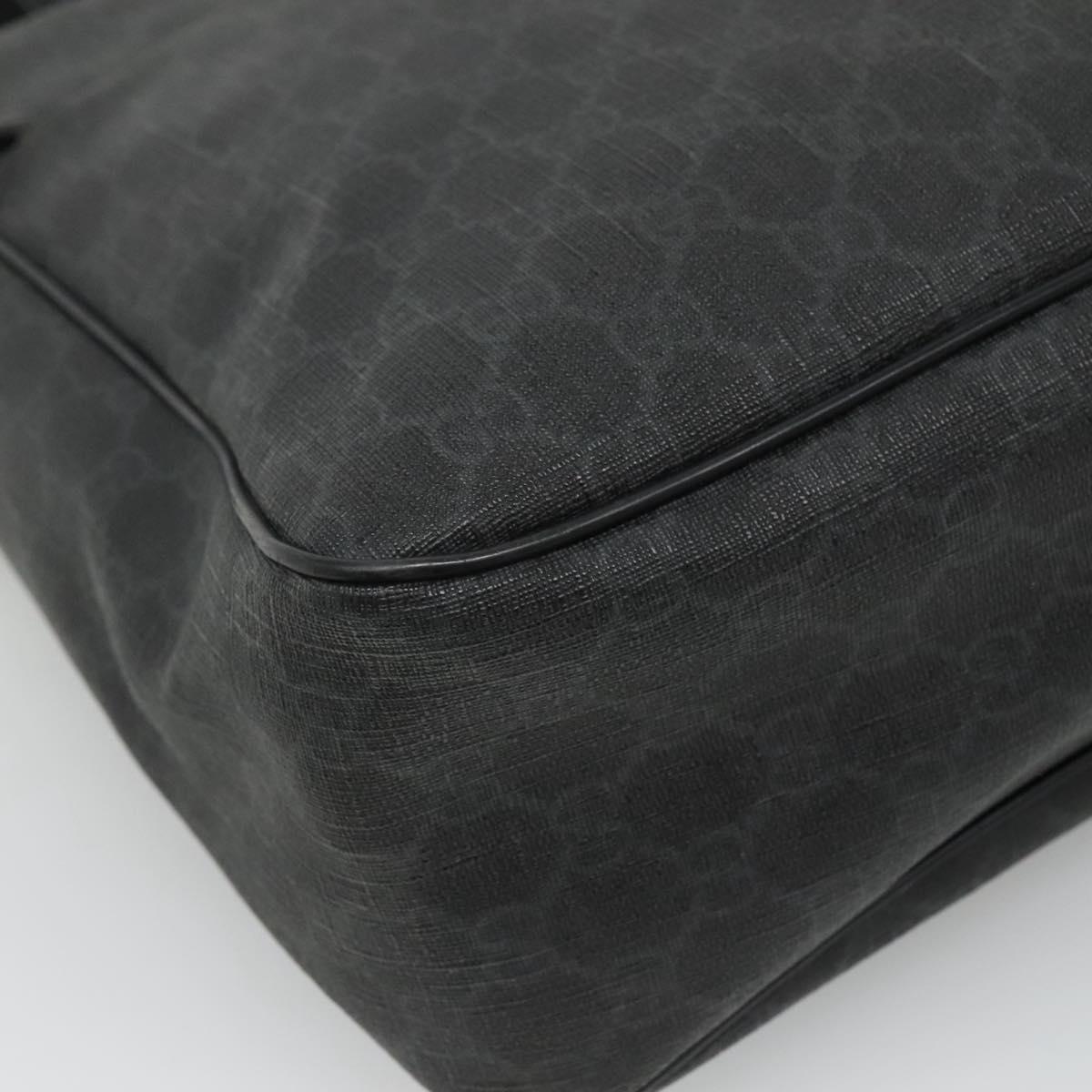 GUCCI GG Supreme Shoulder Bag PVC Black Silver 169935 Auth nb280