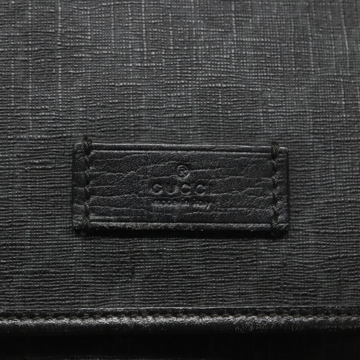 GUCCI GG Supreme Shoulder Bag PVC Black Silver 169935 Auth nb280