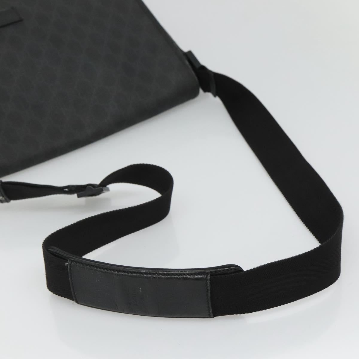 GUCCI GG Supreme Shoulder Bag PVC Black Silver 169935 Auth nb280