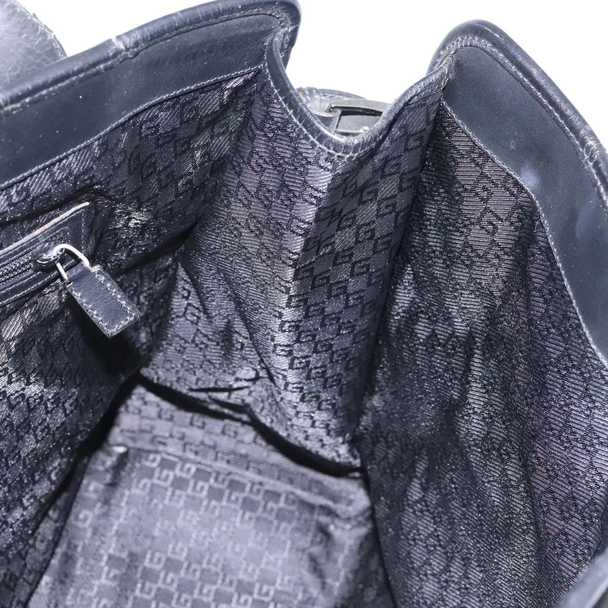 GUCCI Hand Bag Canvas Black 115517 Auth nb281