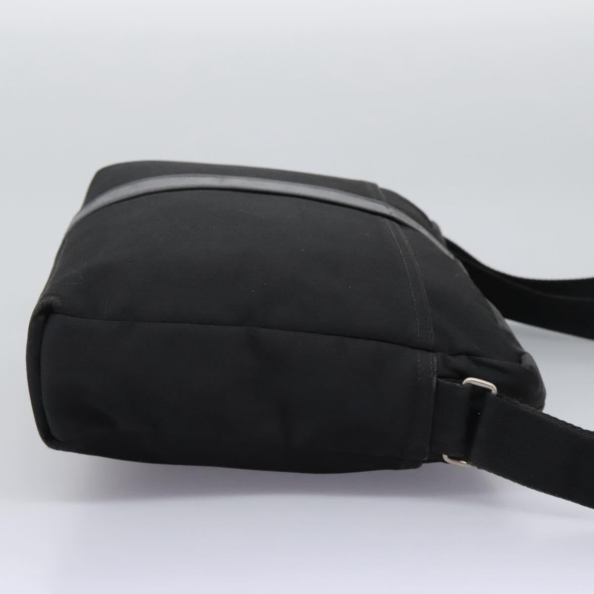 HERMES Acapulco Basas MM Shoulder Bag Nylon Black Auth nb282