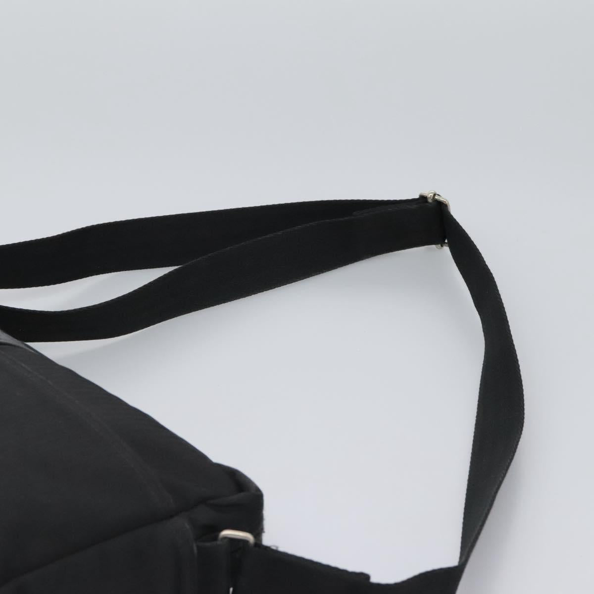HERMES Acapulco Basas MM Shoulder Bag Nylon Black Auth nb282