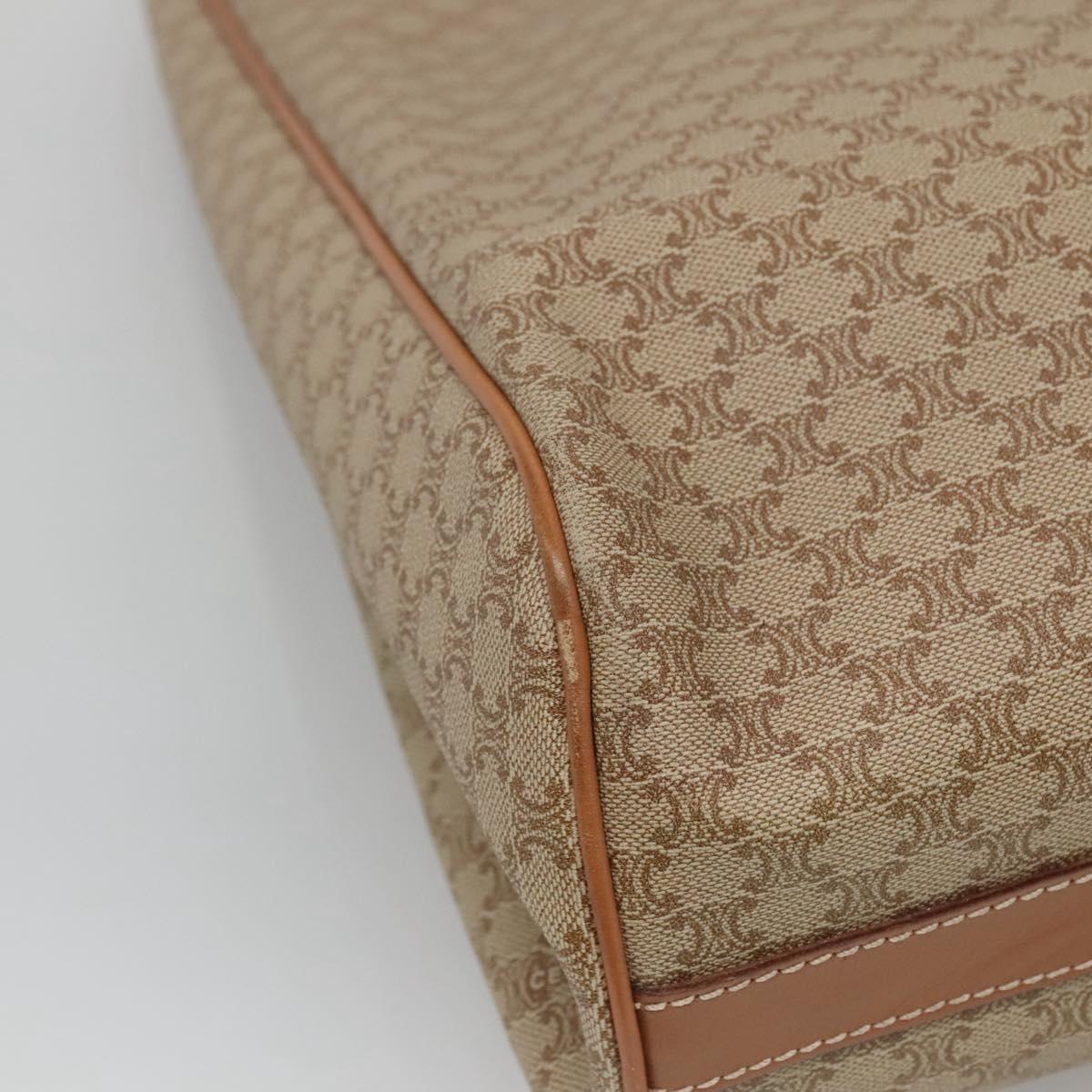 CELINE Macadam Canvas Tote Bag PVC Beige Gold Auth nb284