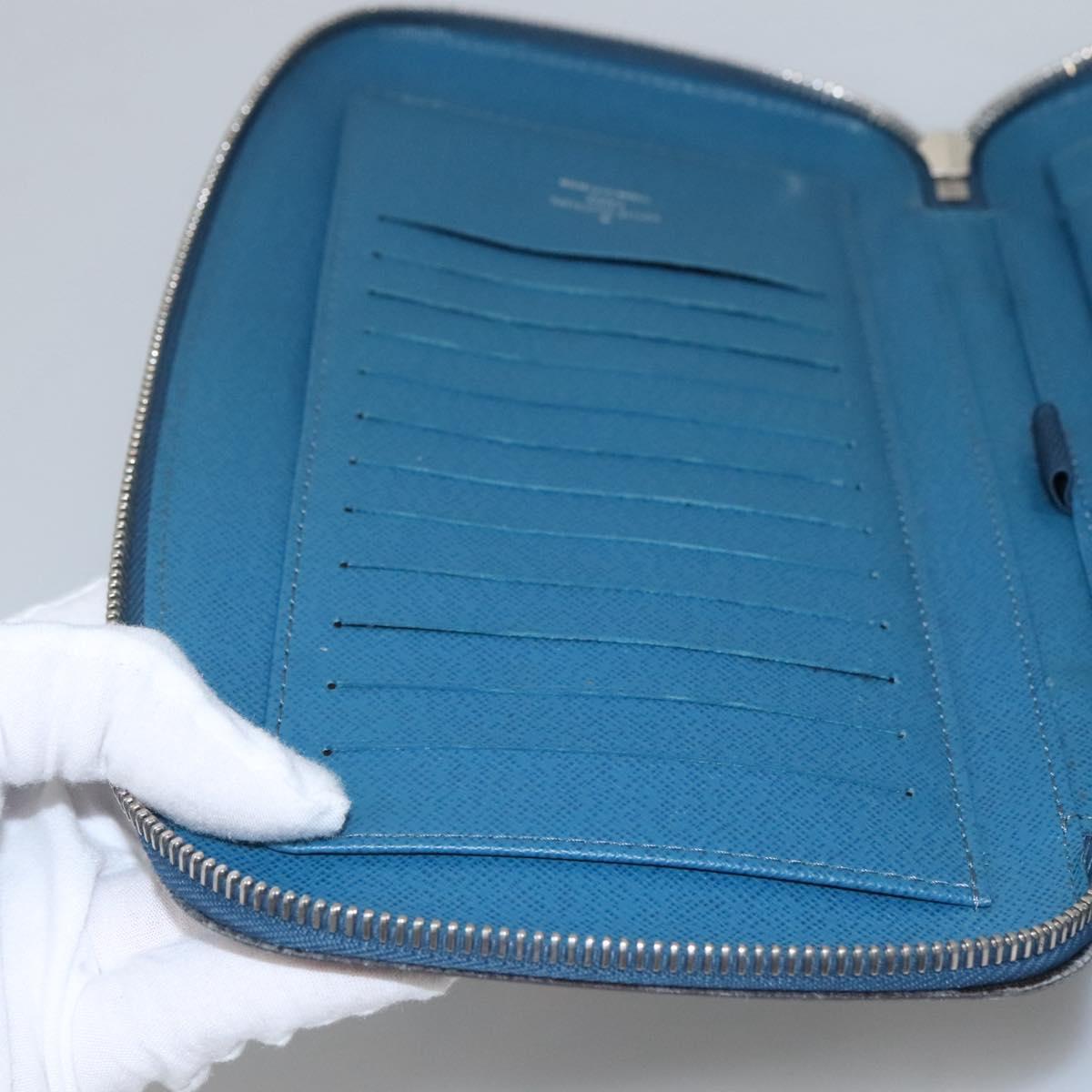 LOUIS VUITTON Epi Organizer Atholl Clutch Bag Blue M60731 LV Auth nb291