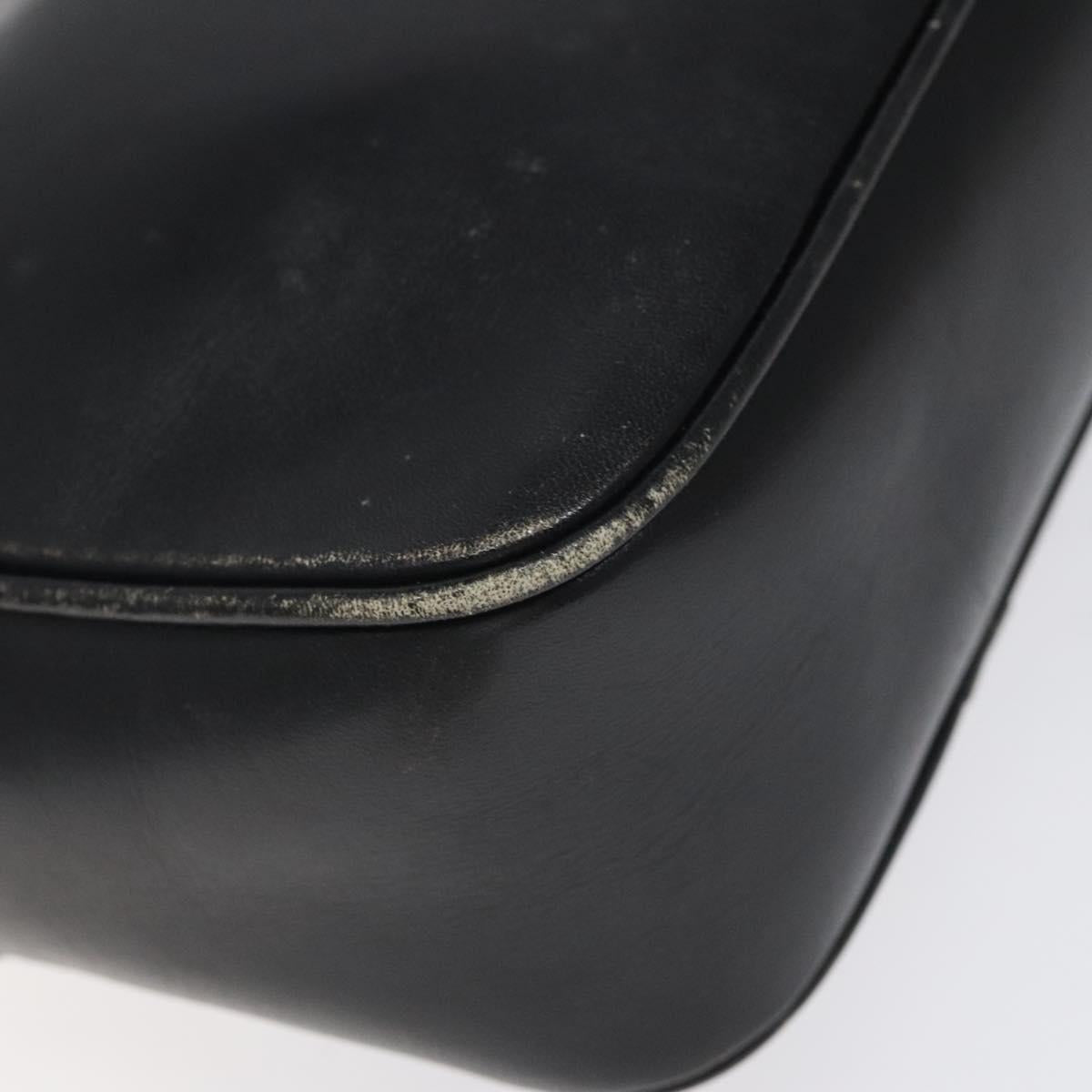 CELINE Clutch Bag Leather Black Auth nb304
