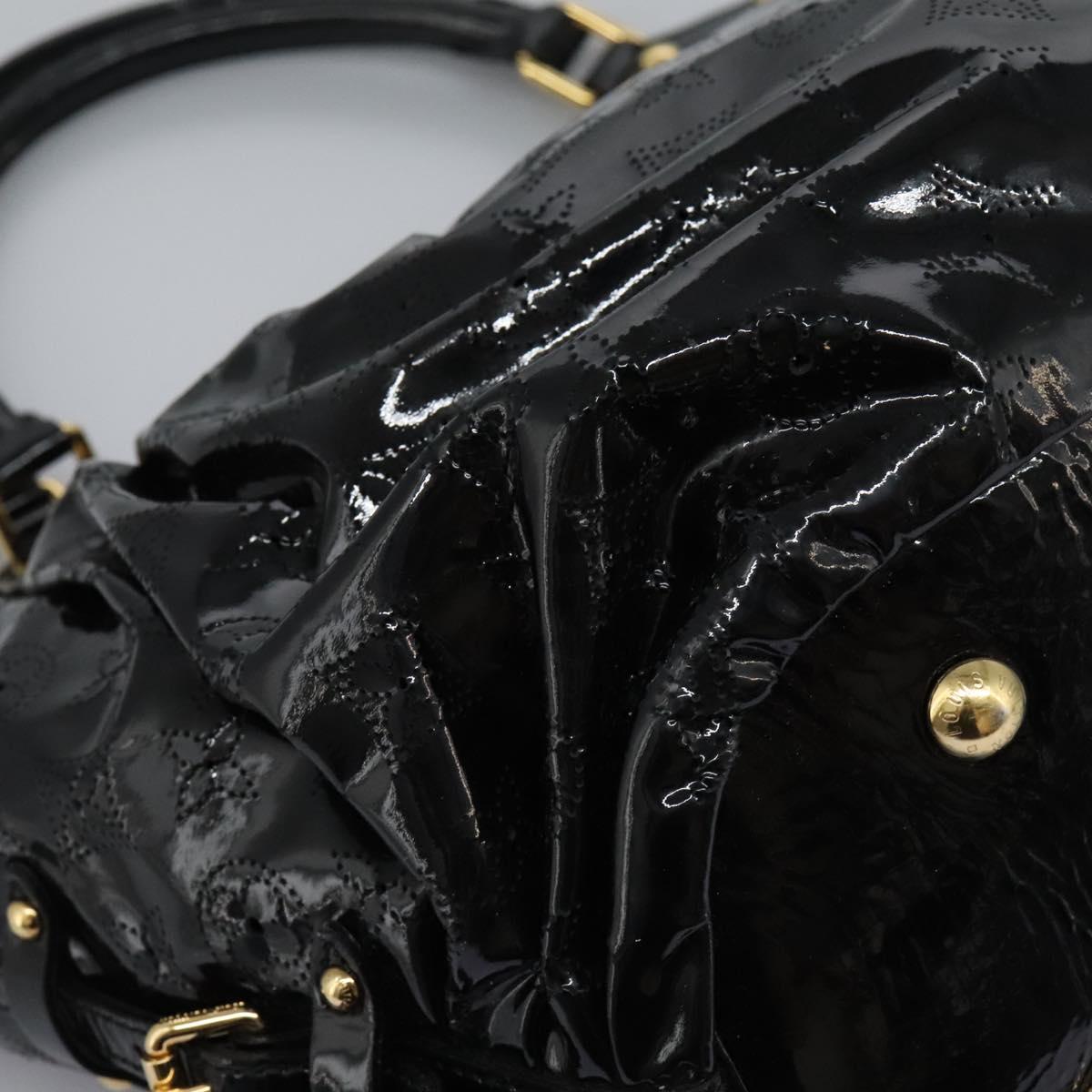 LOUIS VUITTON Monogram Mahina Surya L Bag Enamel Black M95881 LV Auth nb310