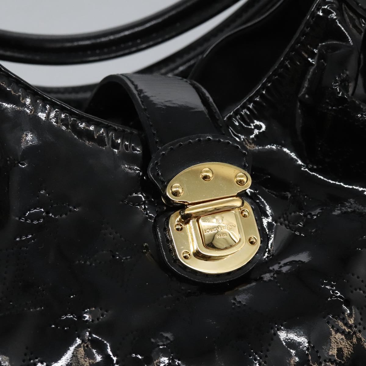 LOUIS VUITTON Monogram Mahina Surya L Bag Enamel Black M95881 LV Auth nb310