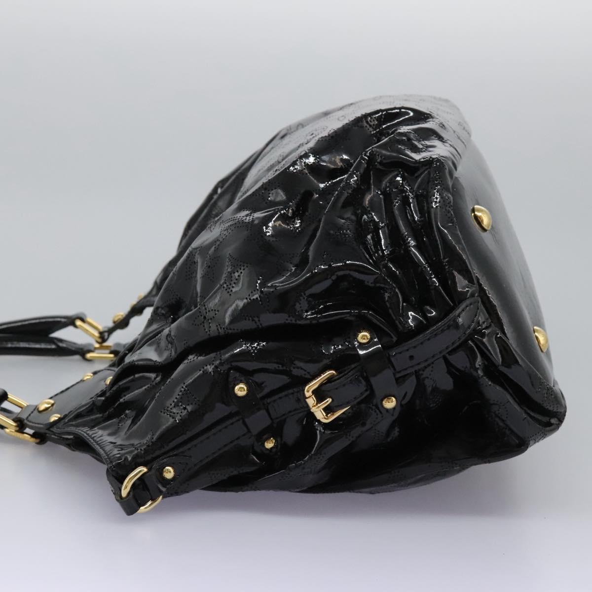 LOUIS VUITTON Monogram Mahina Surya L Bag Enamel Black M95881 LV Auth nb310