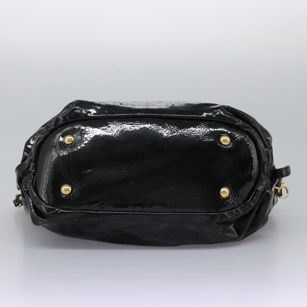 LOUIS VUITTON Monogram Mahina Surya L Bag Enamel Black M95881 LV Auth nb310