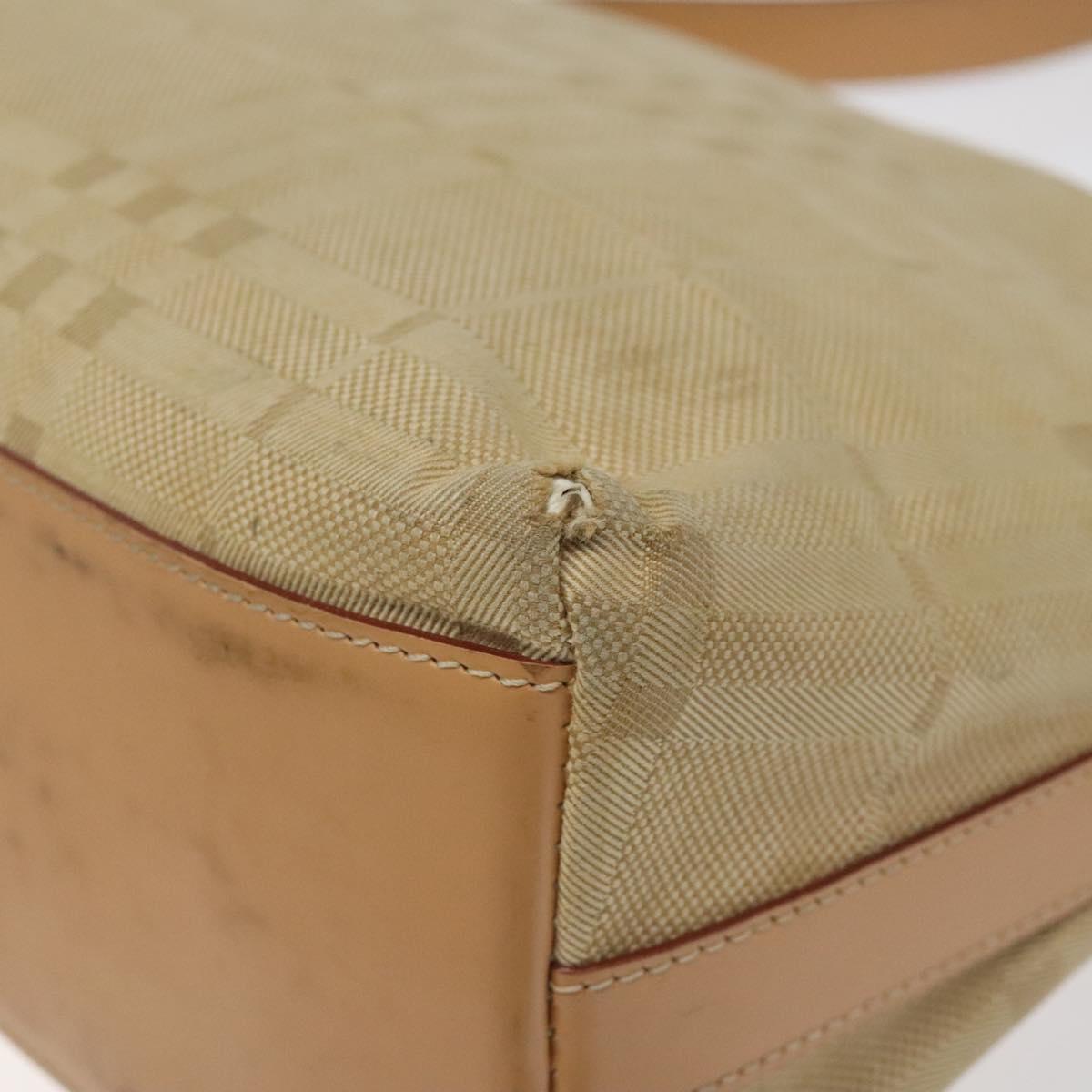 BURBERRY Nova Check Shoulder Bag Canvas Beige Auth nb311