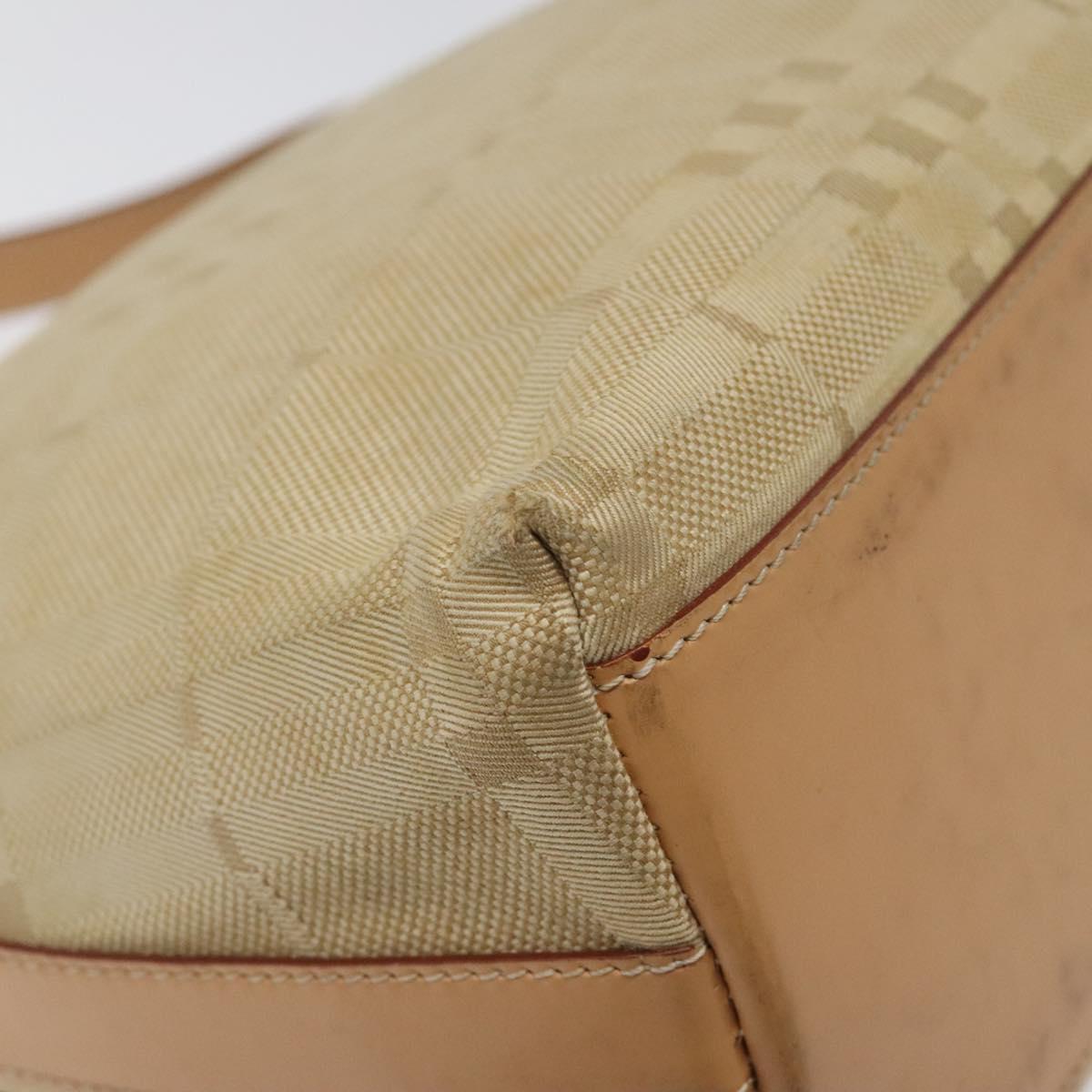 BURBERRY Nova Check Shoulder Bag Canvas Beige Auth nb311