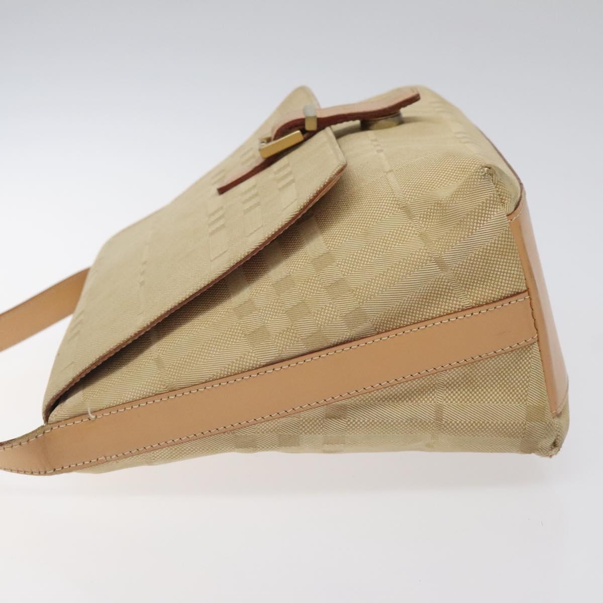 BURBERRY Nova Check Shoulder Bag Canvas Beige Auth nb311