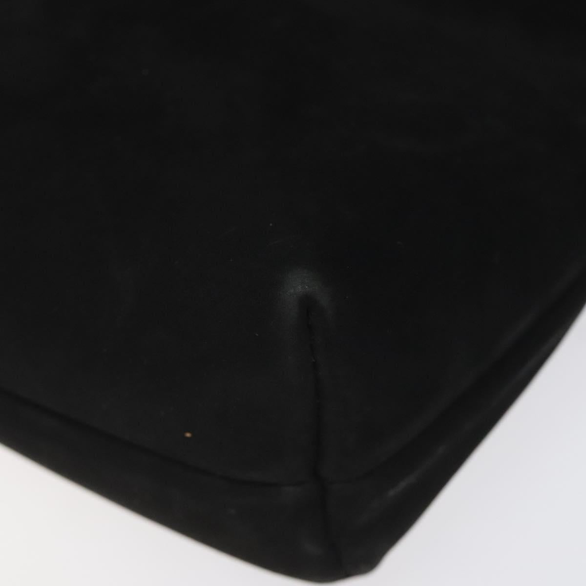 Salvatore Ferragamo Shoulder Bag Suede Black Gold Auth nb434