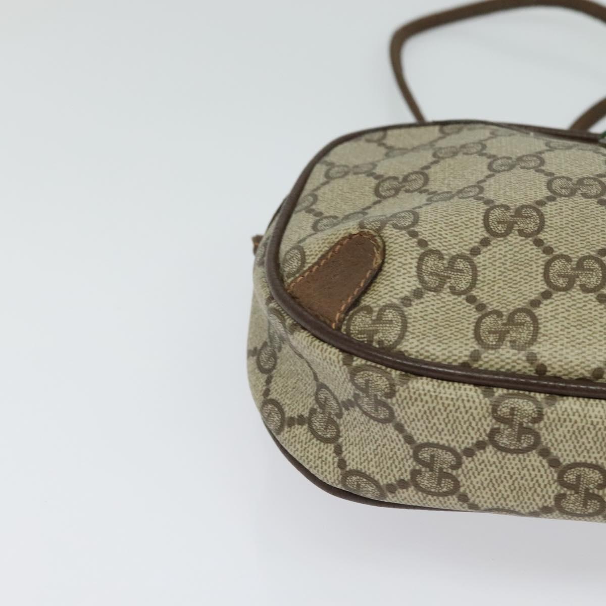 GUCCI GG Supreme Web Sherry Line Shoulder Bag PVC Beige 89 02 066 Auth nb440