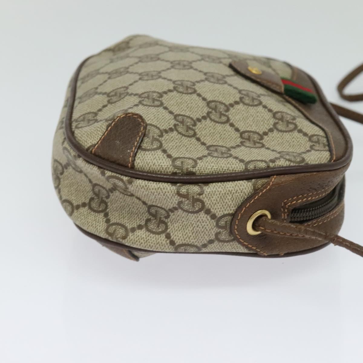 GUCCI GG Supreme Web Sherry Line Shoulder Bag PVC Beige 89 02 066 Auth nb440