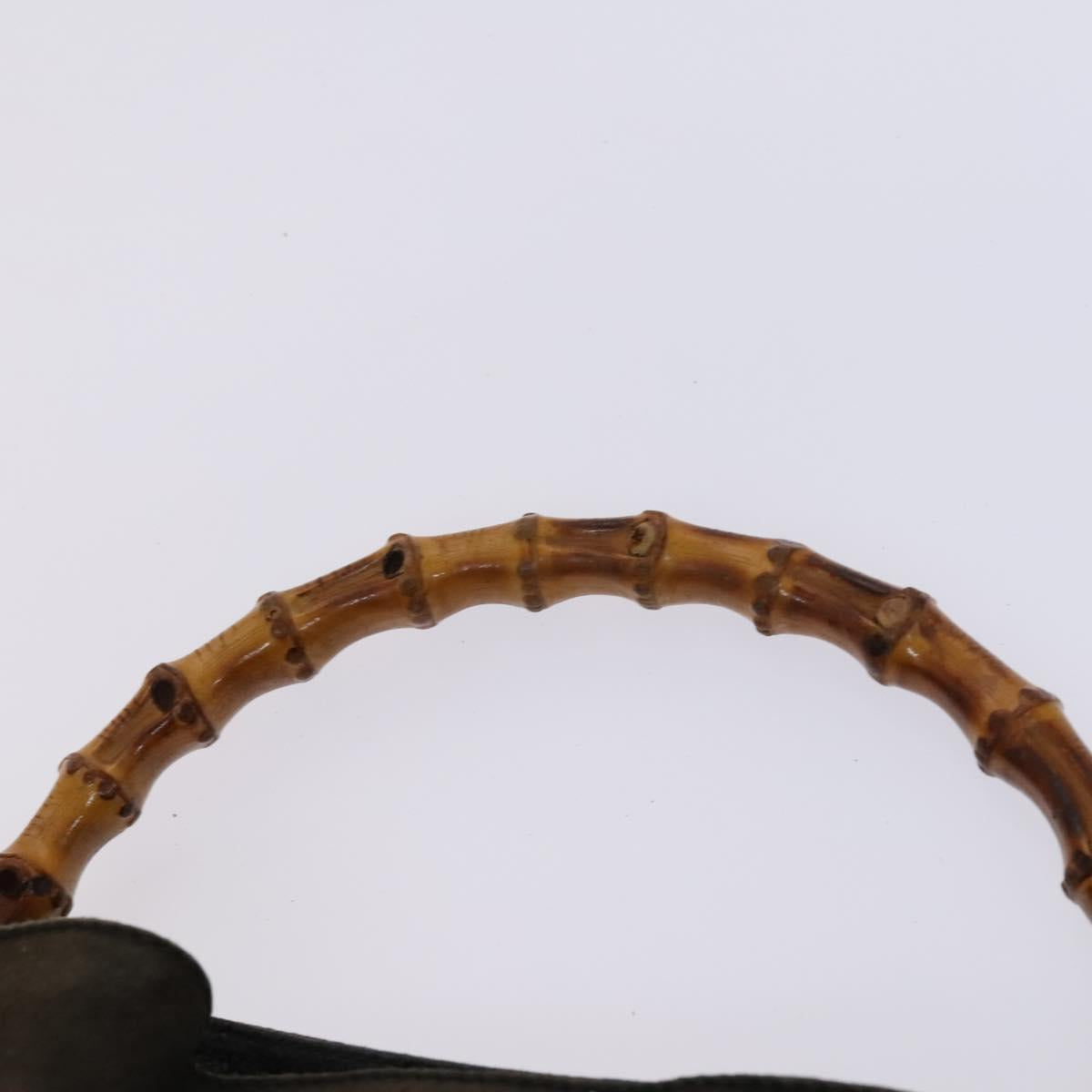 GUCCI Bamboo Hand Bag Suede Leather 2way Brown gold 001 1705 1638 Auth nb444