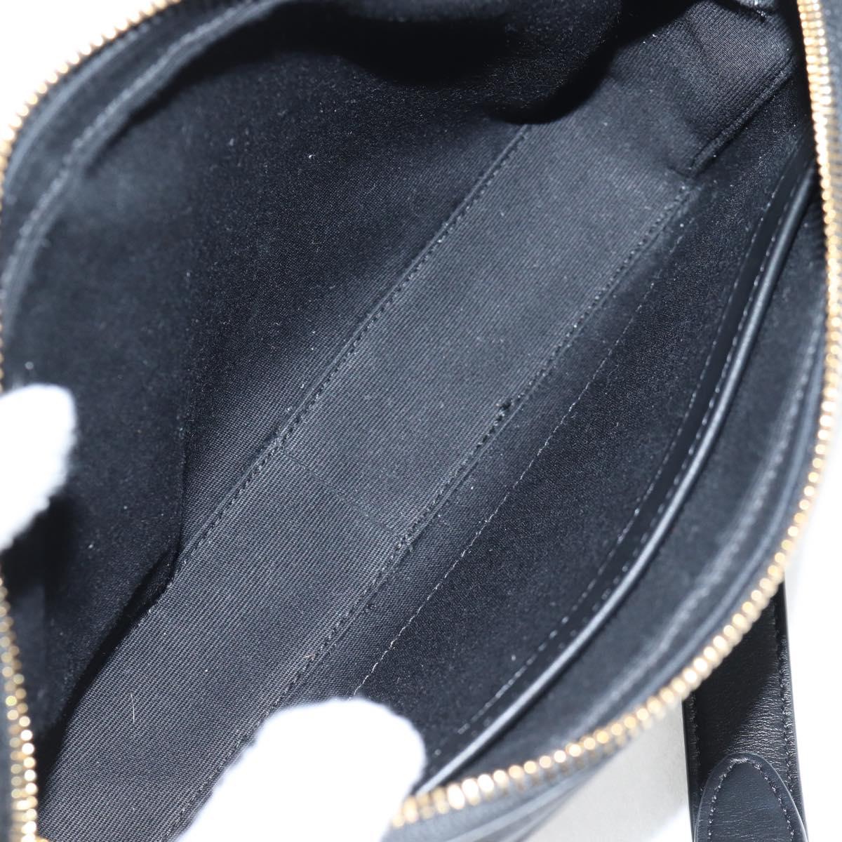 CELINE Triomphe Shoulder Bag PVC Leather Black Gold Auth nb463M