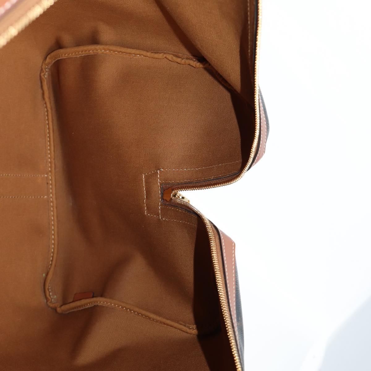 CELINE Triomphe Boston Bag PVC Leather 2way Black Gold Auth nb467M