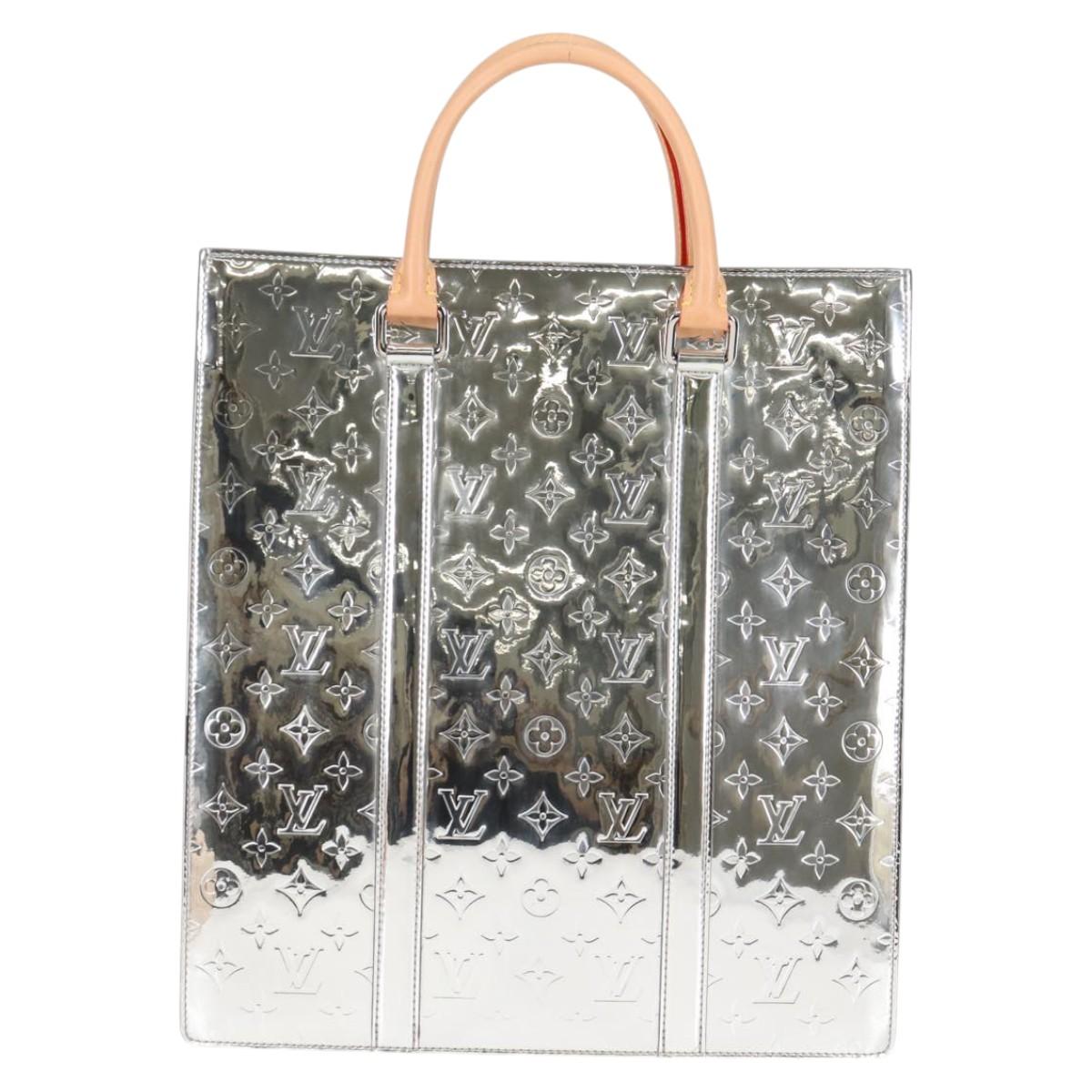 LOUIS VUITTON Monogram Miroir Sac Plat Bag Silver Argent M45884 LV Auth nb472M