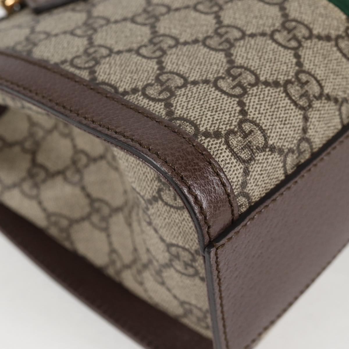 GUCCI GG Supreme Web Sherry Line Bag PVC 2way Beige Gold 547551 Auth nb475M