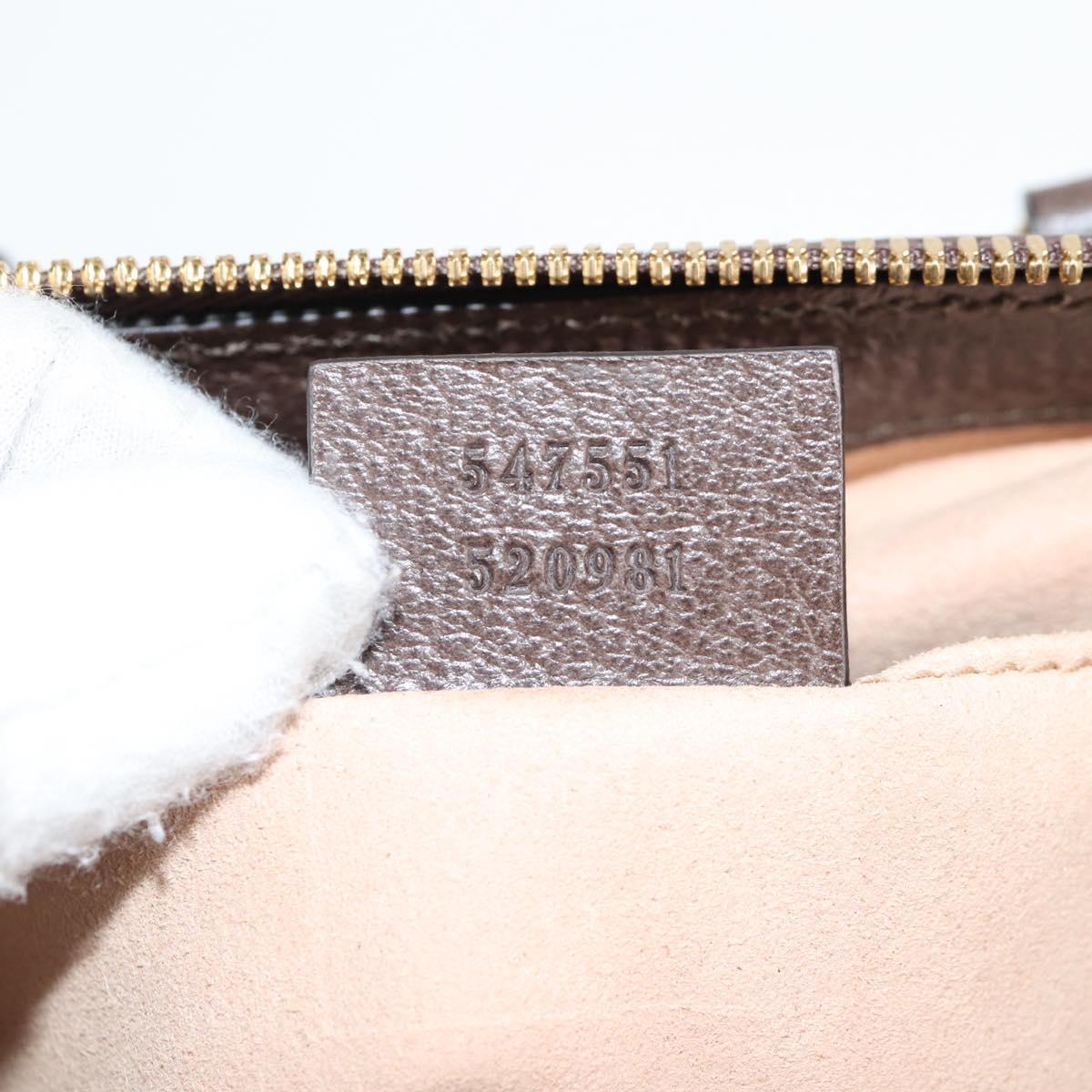 GUCCI GG Supreme Web Sherry Line Bag PVC 2way Beige Gold 547551 Auth nb475M