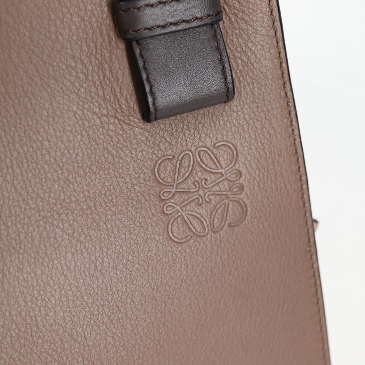 LOEWE Anagram Hammock Shoulder Bag Leather Beige Gold Auth nb477M