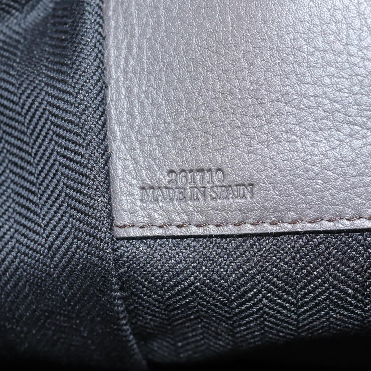 LOEWE Anagram Hammock Shoulder Bag Leather Beige Gold Auth nb477M