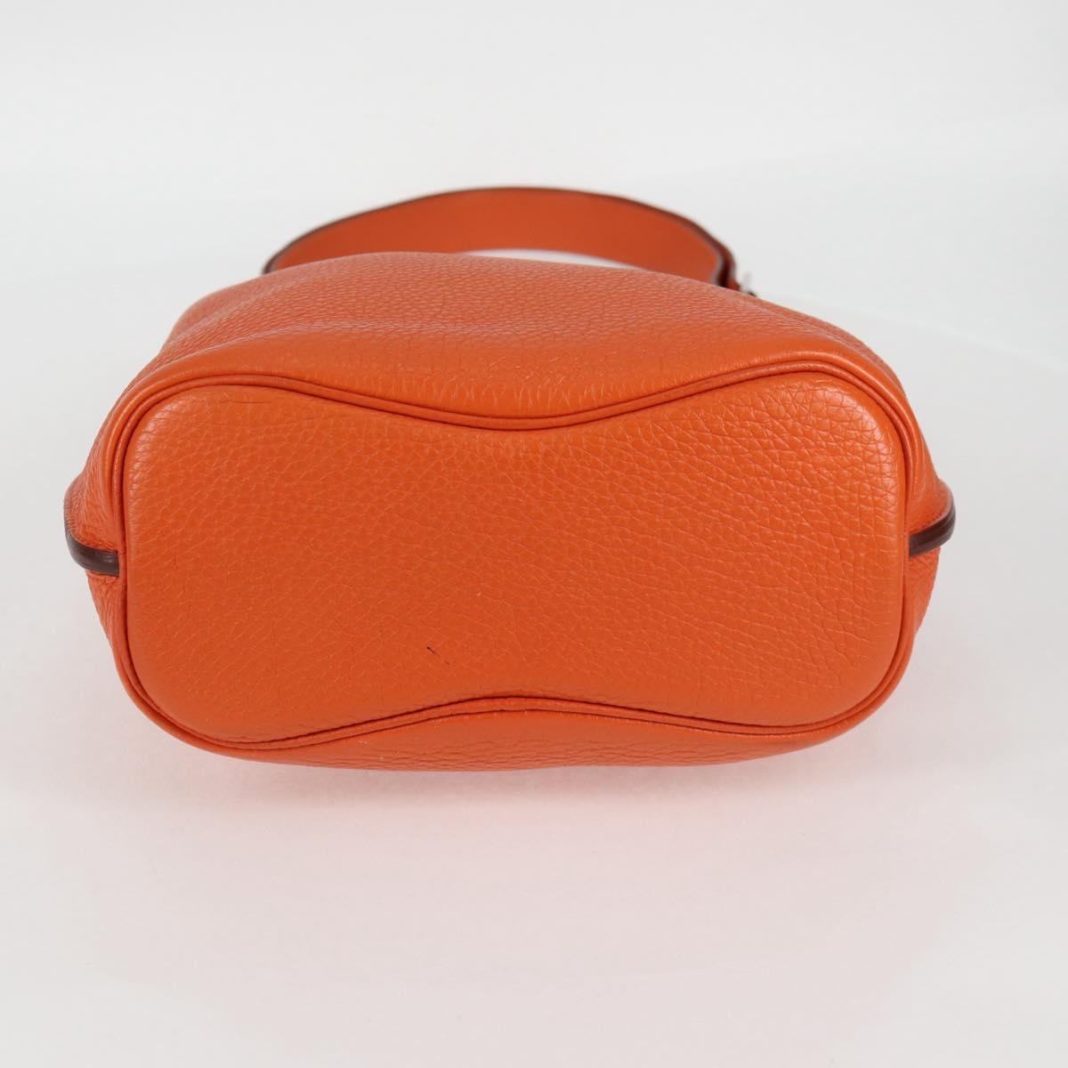 HERMES Togo Sokelly Note Cover Leather Orange Silver Auth nb488M