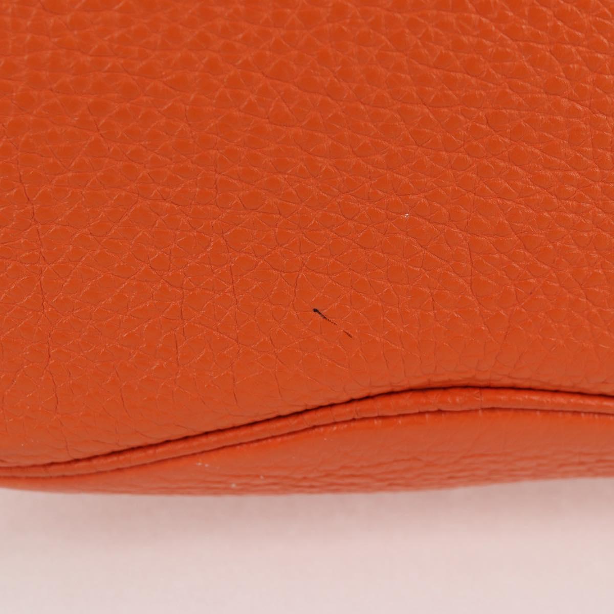 HERMES Togo Sokelly Note Cover Leather Orange Silver Auth nb488M
