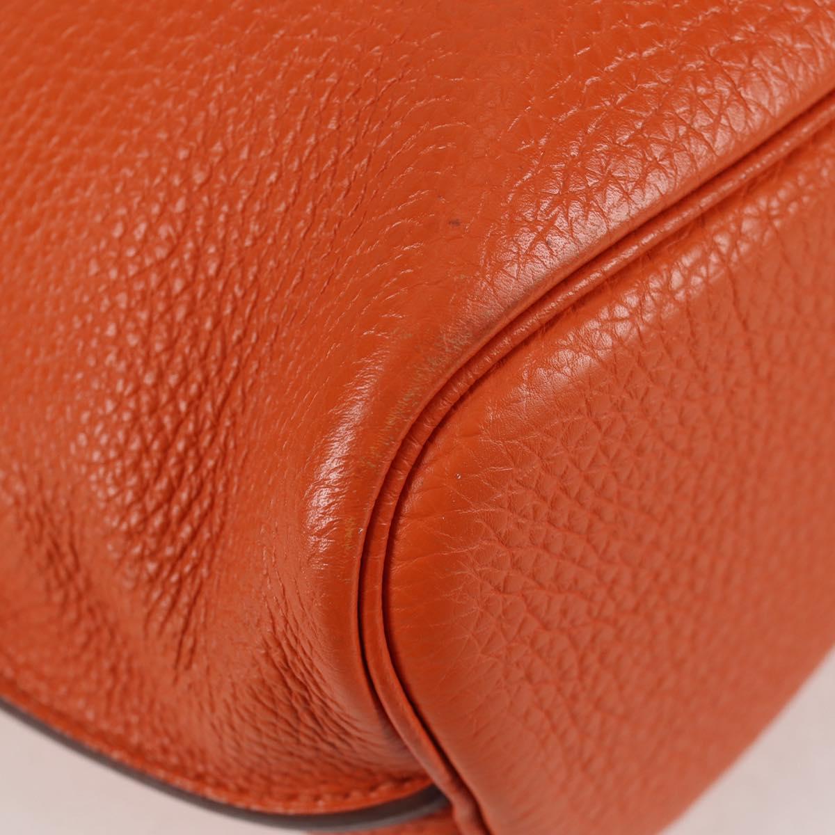 HERMES Togo Sokelly Note Cover Leather Orange Silver Auth nb488M