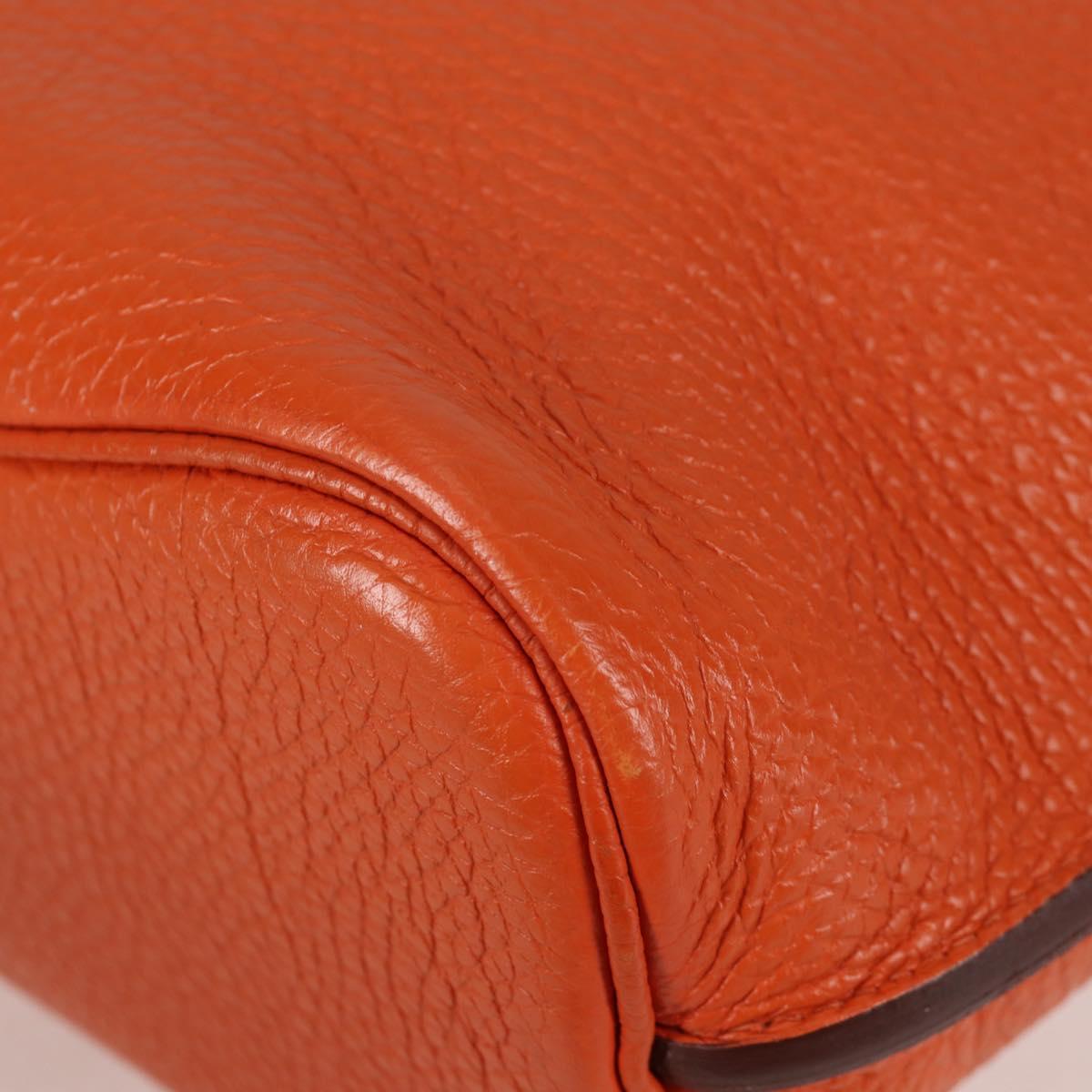HERMES Togo Sokelly Note Cover Leather Orange Silver Auth nb488M