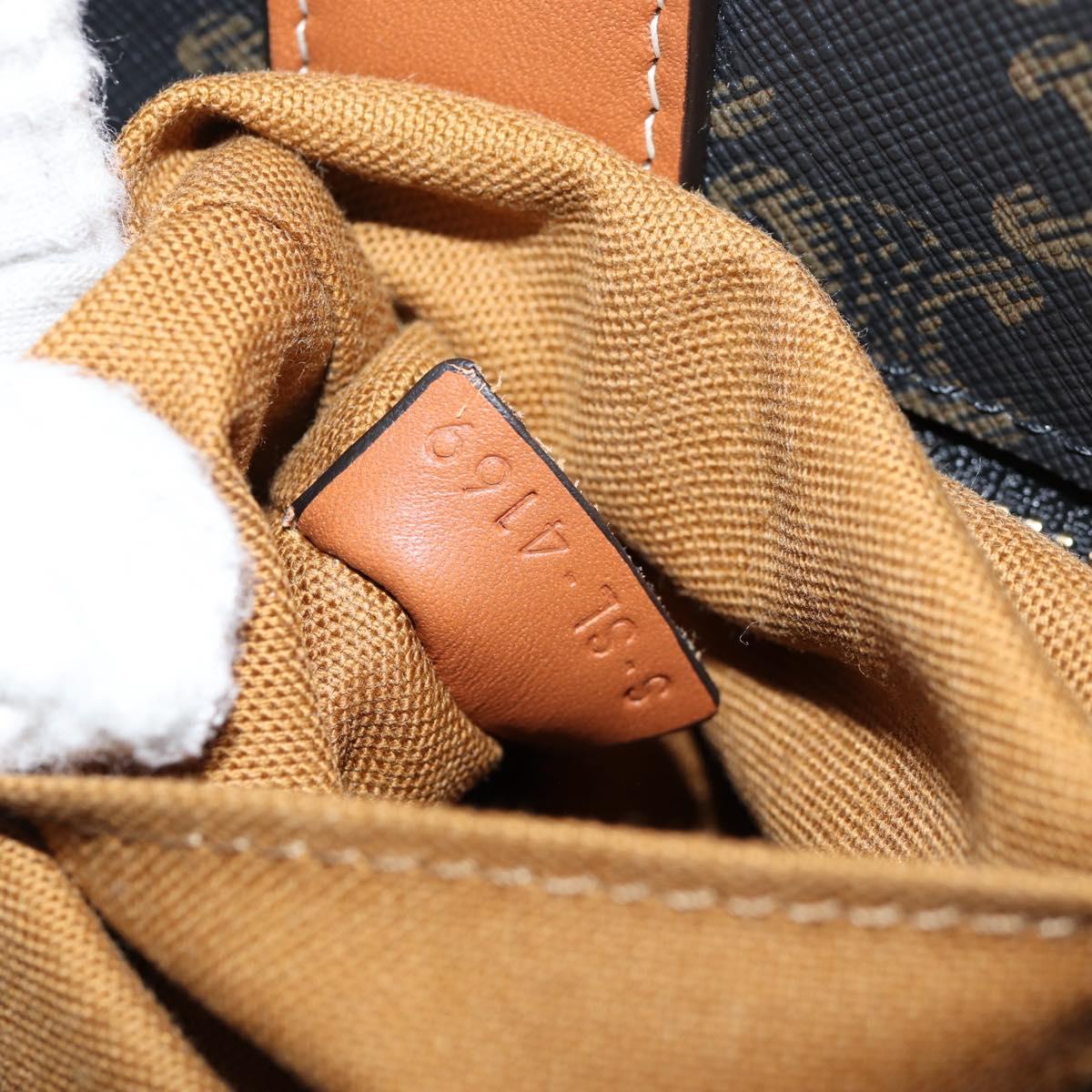 CELINE Triomphe Vertical Cabas Tote Bag PVC Leather Black Gold Auth nb490M