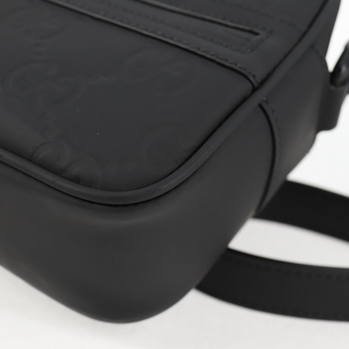 GUCCI Guccissima Shoulder Bag Leather Black 771321 Auth nb492M