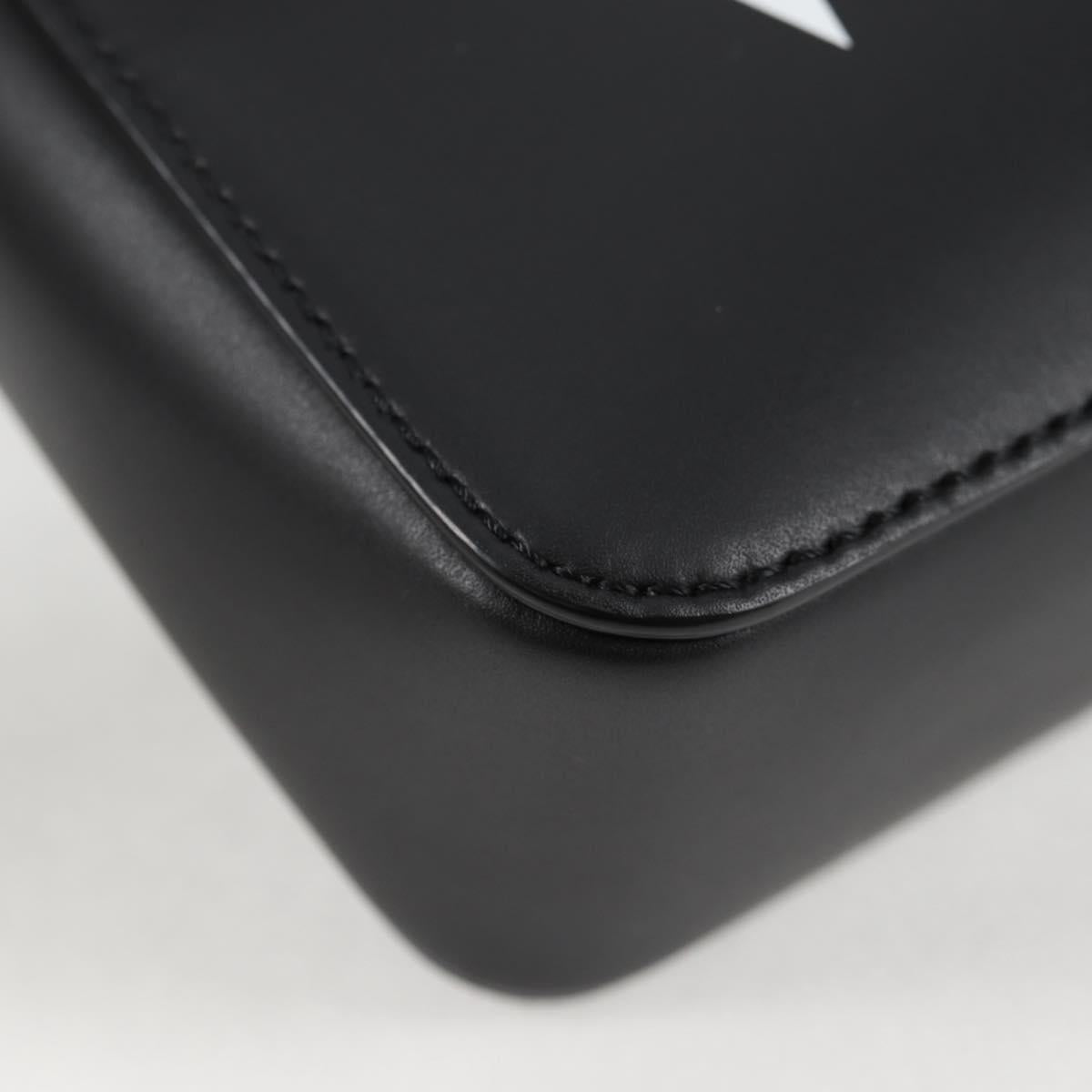 VALENTINO Shoulder Bag Leather Black Silver Auth nb493M