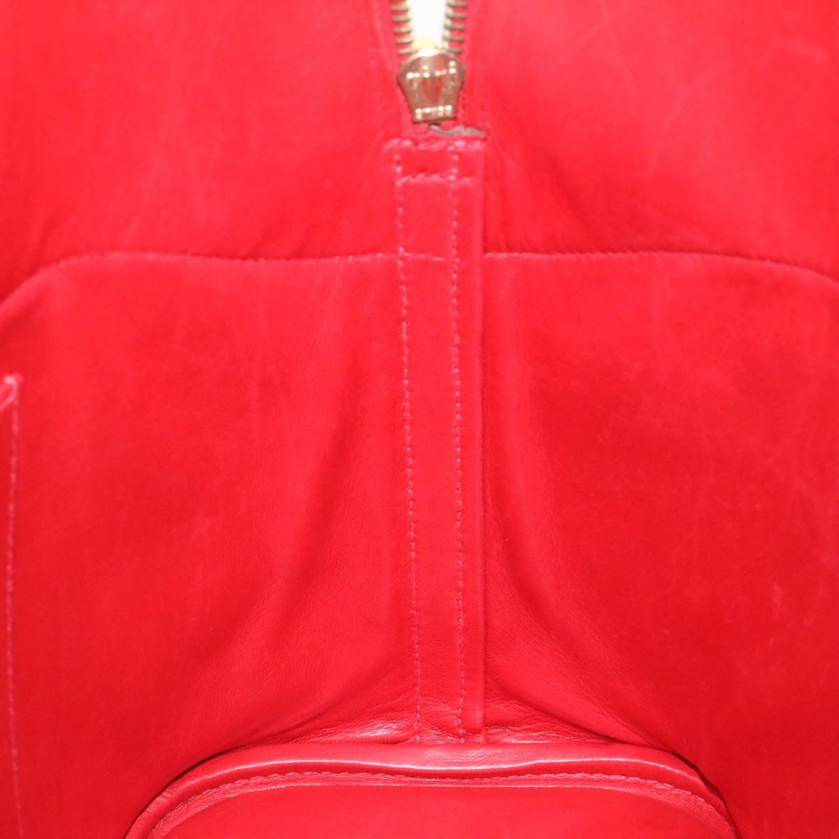 HERMES Bolide 37 Hand Bag Leather Red Auth nh122A