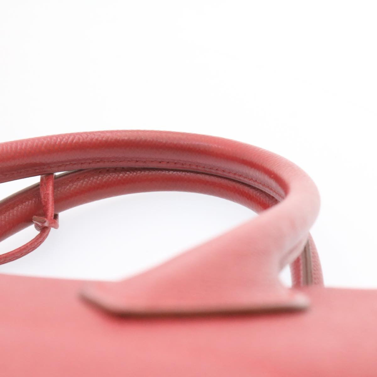 HERMES Bolide 37 Hand Bag Leather Red Auth nh122A