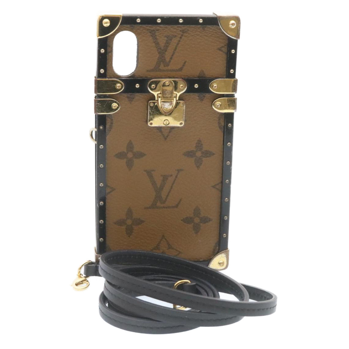 LOUIS VUITTON Monogram Reverse Eye Trunk iPhoneX Case M62619 LV Auth 35061