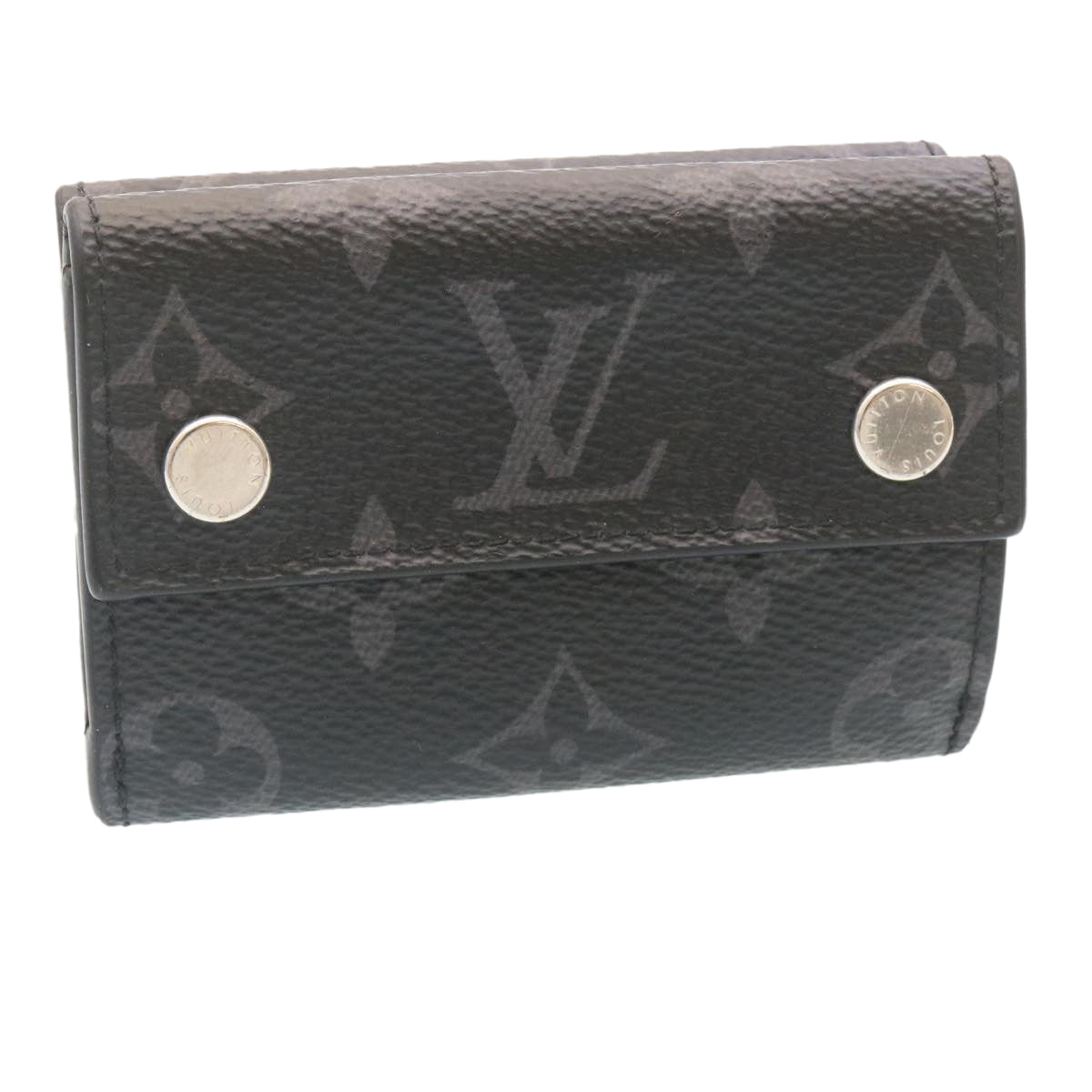 LOUIS VUITTON Monogram Eclipse Discovery Compact wallet Wallet M67630 Auth 34673