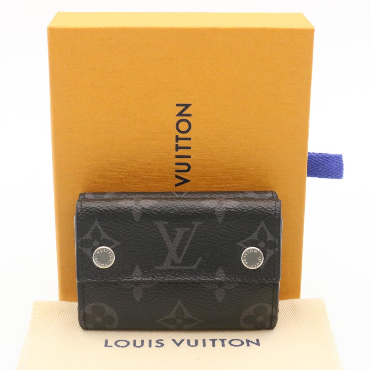 LOUIS VUITTON Monogram Eclipse Discovery Compact wallet Wallet M67630 Auth 34673