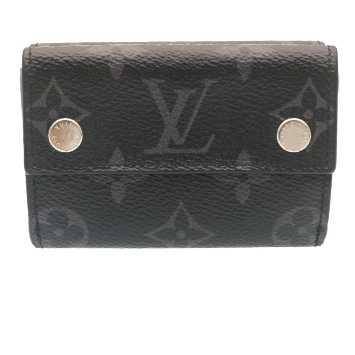 LOUIS VUITTON Monogram Eclipse Discovery Compact wallet Wallet M67630 Auth 34673