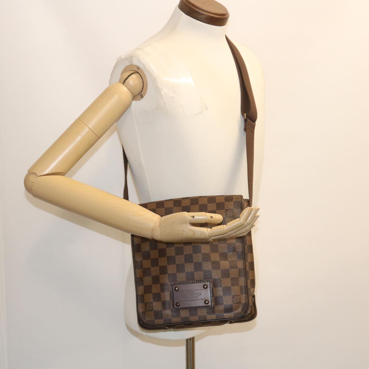 LOUIS VUITTON Damier Ebene Brooklyn PM Shoulder Bag N51210 LV Auth 34722