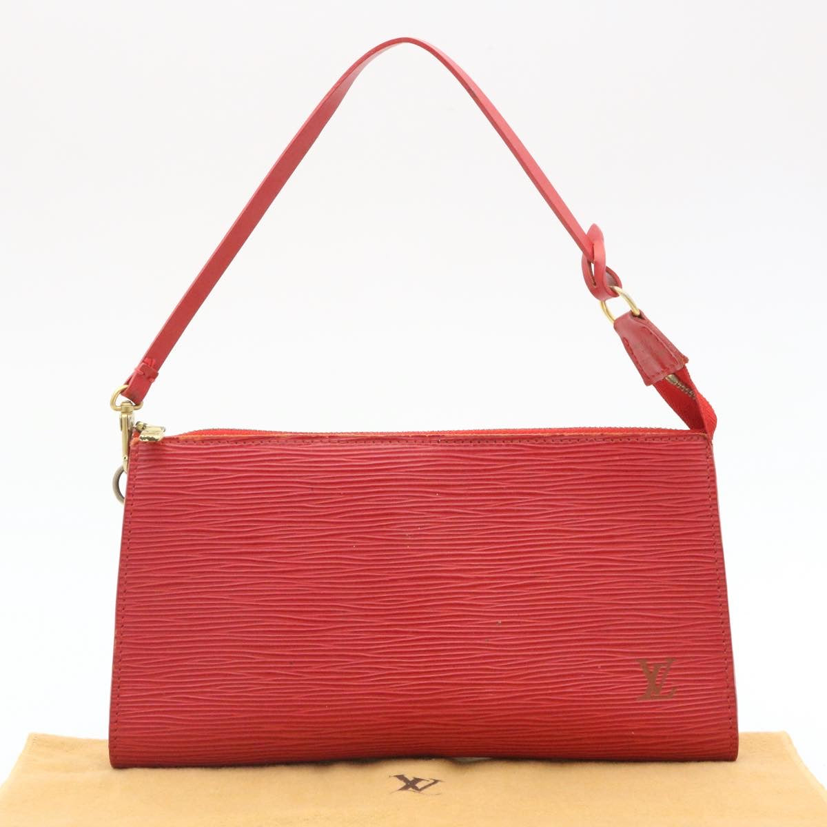 LOUIS VUITTON Epi Pochette Accessoires Pouch Red M52987 LV Auth ns055