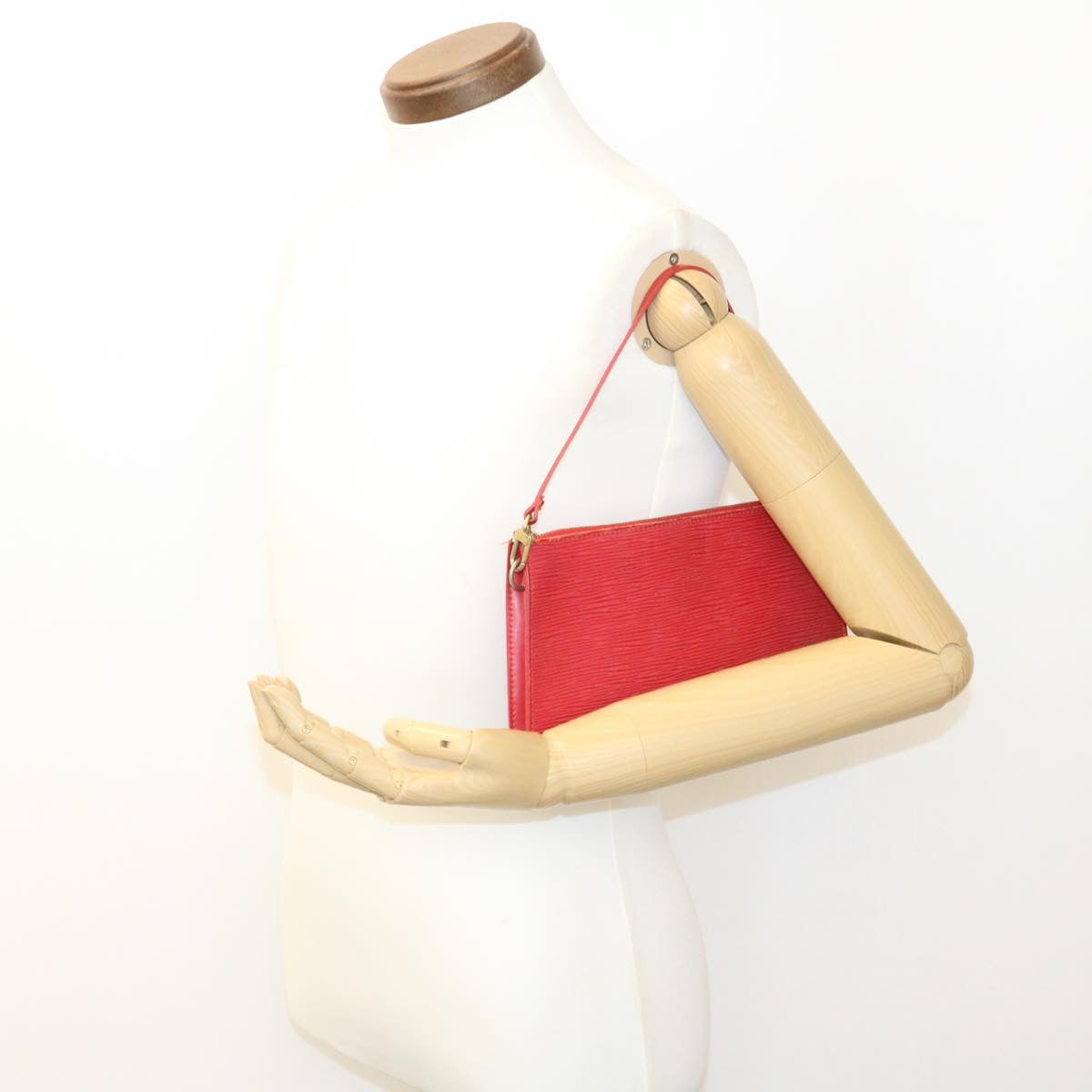 LOUIS VUITTON Epi Pochette Accessoires Pouch Red M52987 LV Auth ns055