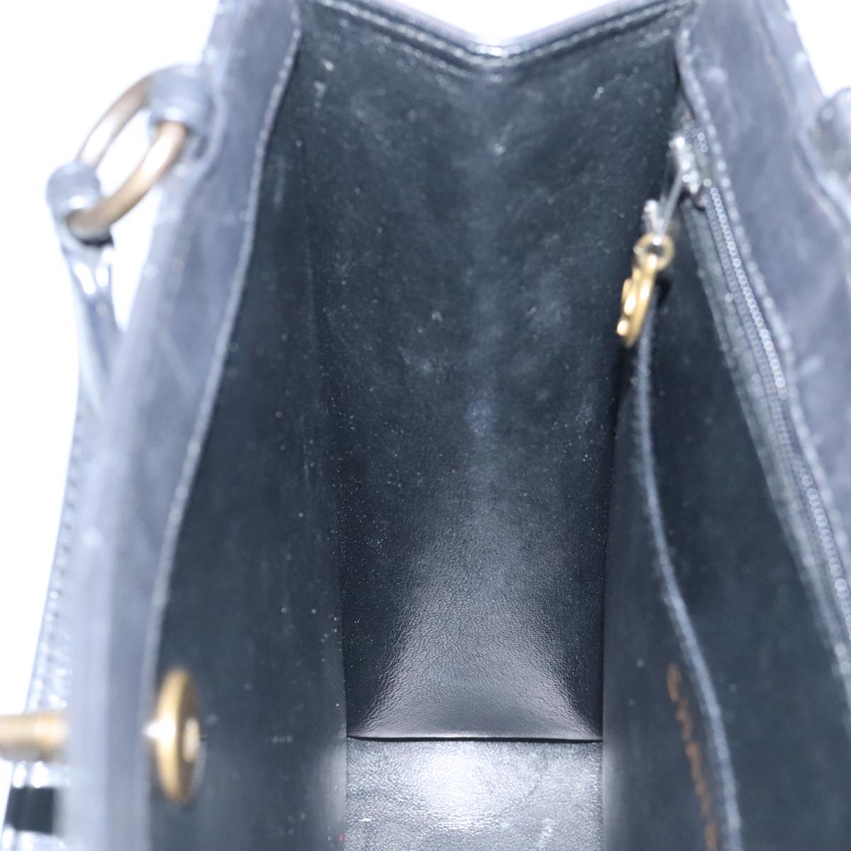 CHANEL Hand Bag Lamb Skin Black CC Auth PP003
