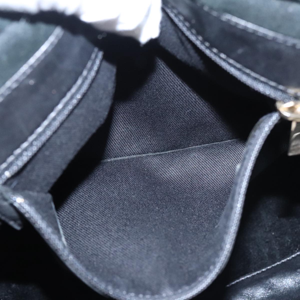 CHANEL Hand Bag Mouton Black CC Auth PP007