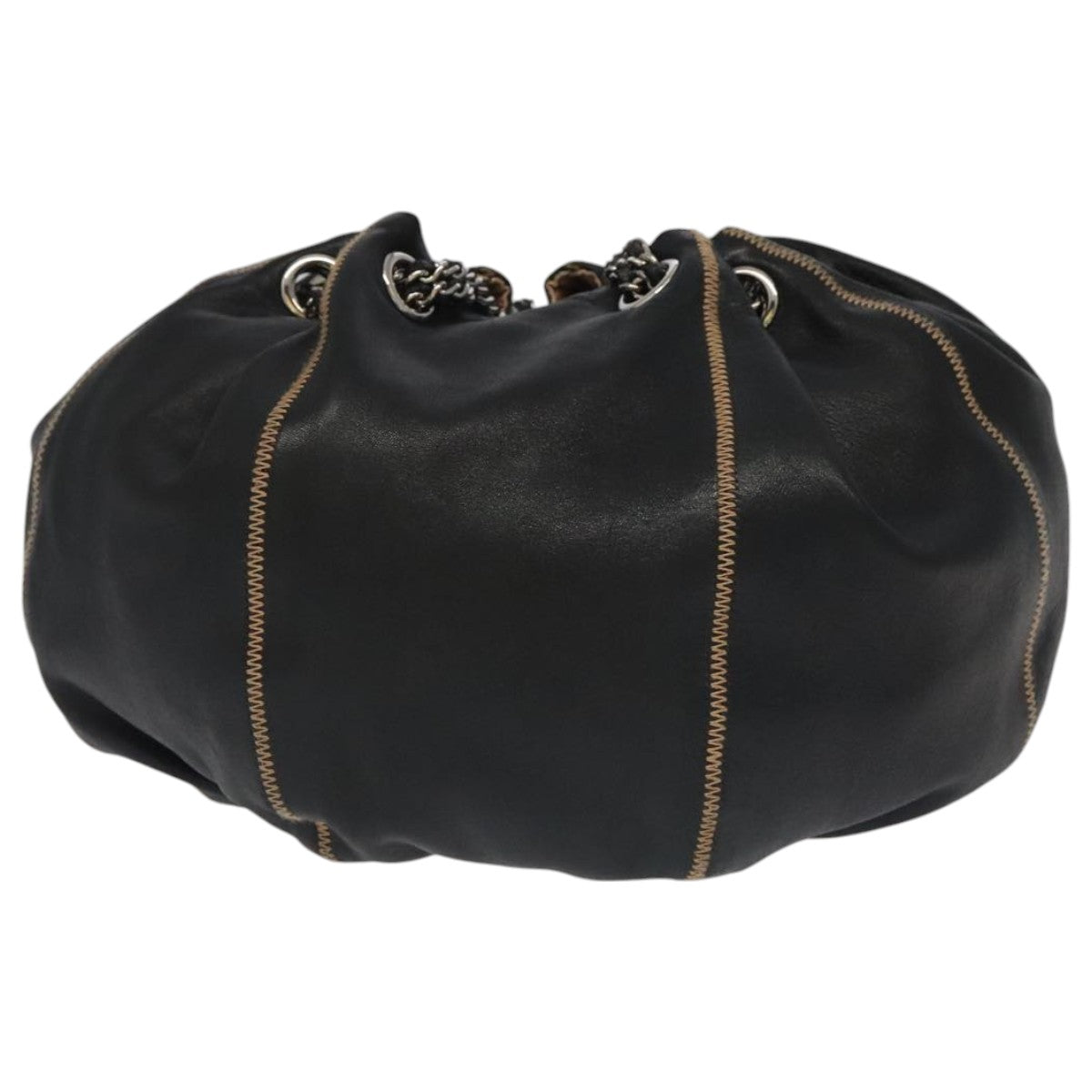 CHANEL Chain Purse Shoulder Bag Lamb Skin Black CC Auth PP024