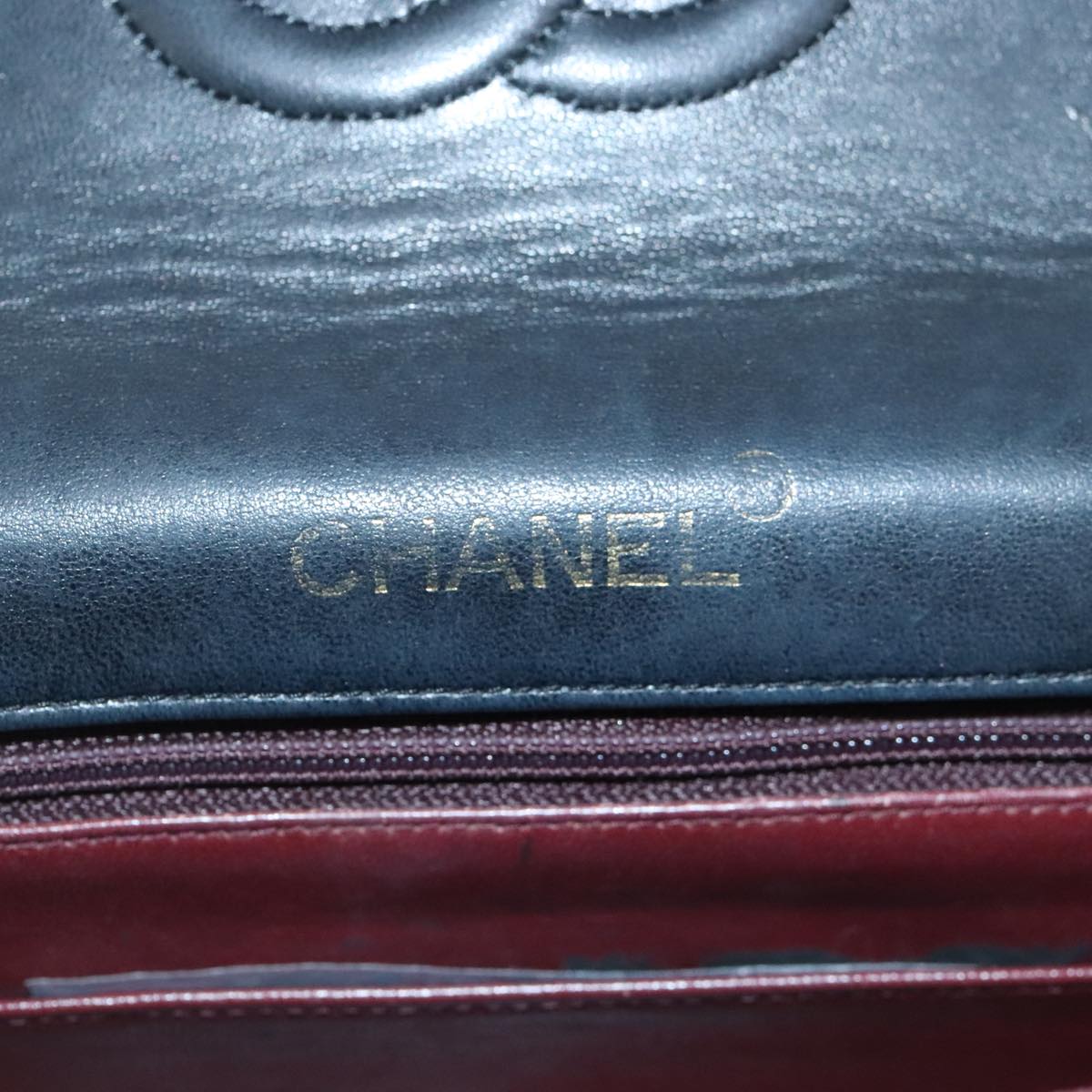 CHANEL Mini Materasse 17 Chain Hand Bag Lamb Skin Black Gold CC Auth PP027