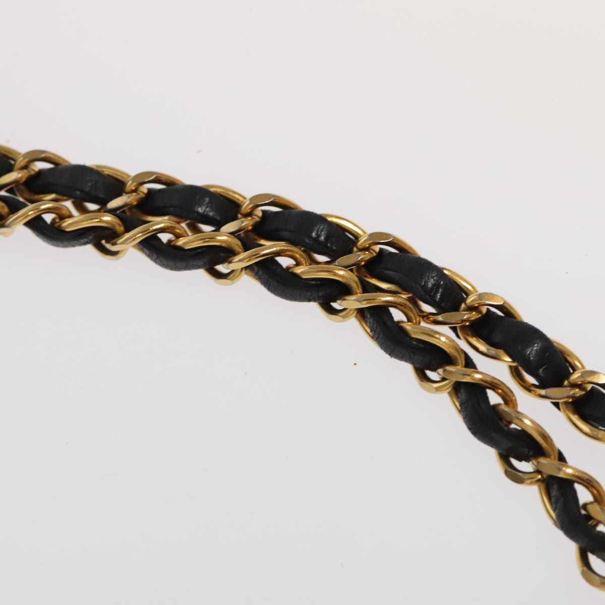 CHANEL Chain Matelasse 25 Shoulder Bag Lamb Skin Black Gold CC Auth PP032AV