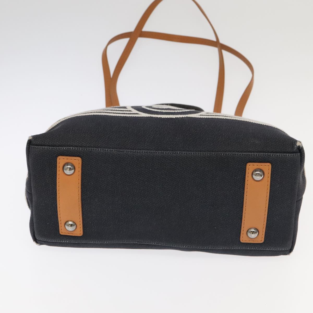 CHANEL Tote Bag Denim Navy CC Auth PP037